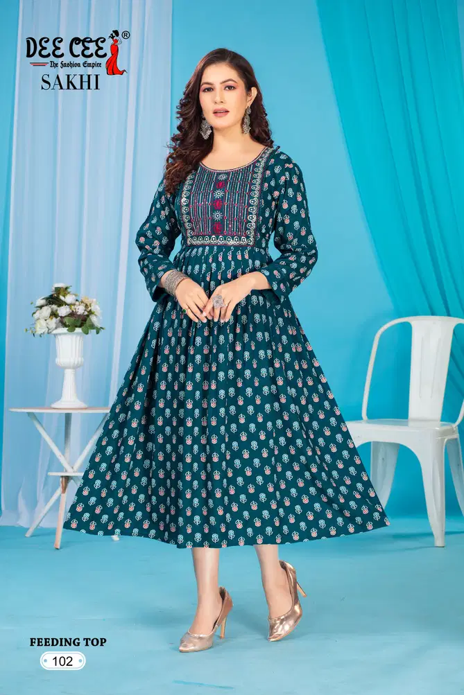 Sakhi By Deecee Rayon Printed Feeding Kurtis Suppliers In India